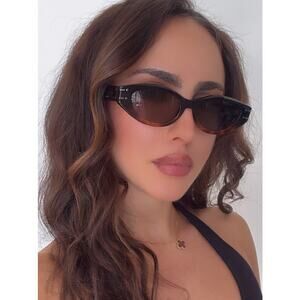NEW Dior Signature B5I Cat Eye Sunglasses Black Brown